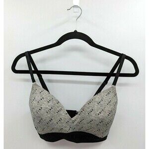 Victoria's Secret PINK Bra Women’s 36C Gray Logo Wireless Lightly Lined